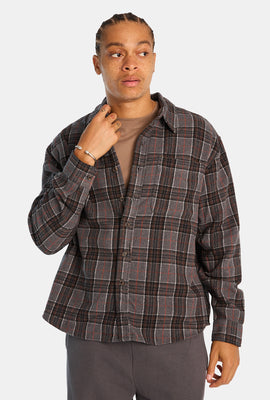 Plaid Button-Up Relaxed Shirt