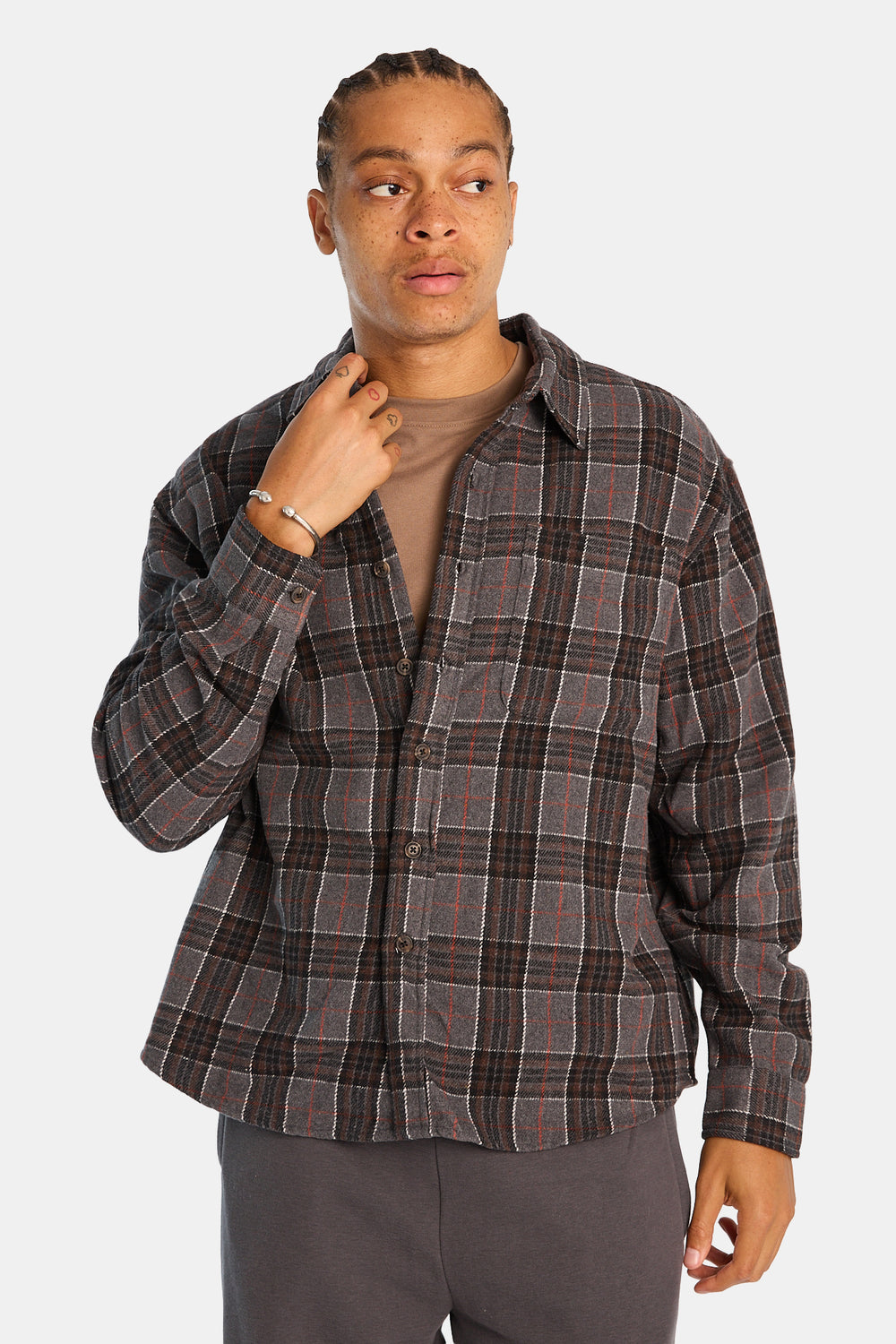 Plaid Button-Up Relaxed Shirt Plaid Button-Up Relaxed Shirt