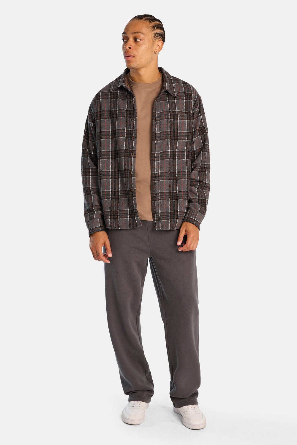 Plaid Button-Up Relaxed Shirt Plaid Button-Up Relaxed Shirt