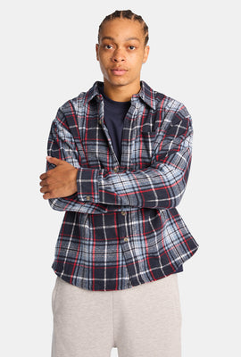 Plaid Button-Up Relaxed Shirt