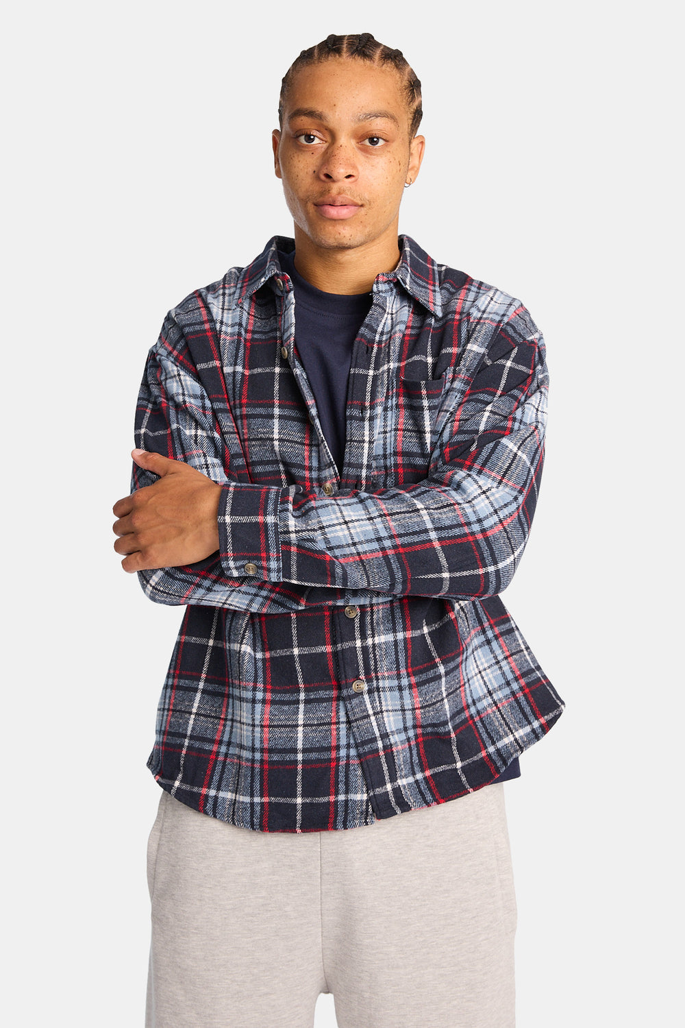 Chemise décontractée à carreaux boutonnée Chemise décontractée à carreaux boutonnée