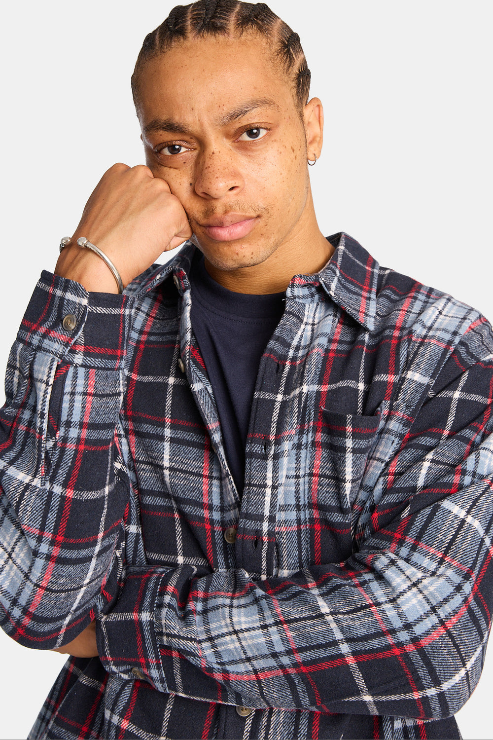 Plaid Button-Up Relaxed Shirt Plaid Button-Up Relaxed Shirt