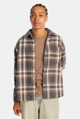 Chemise décontractée à carreaux boutonnée