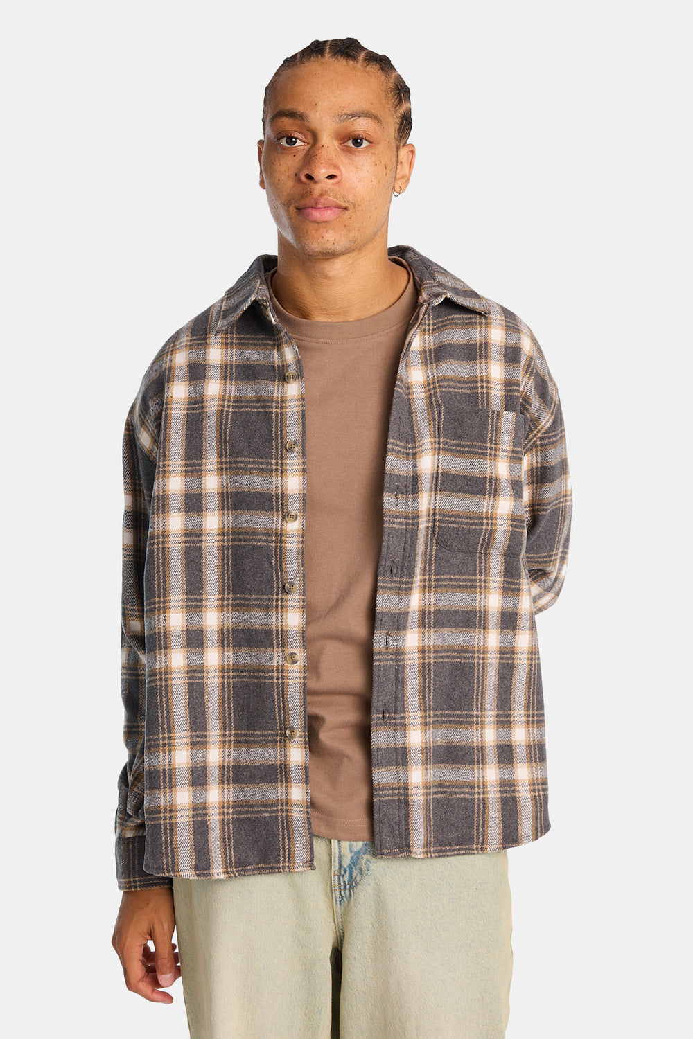 Plaid Button-Up Relaxed Shirt Plaid Button-Up Relaxed Shirt