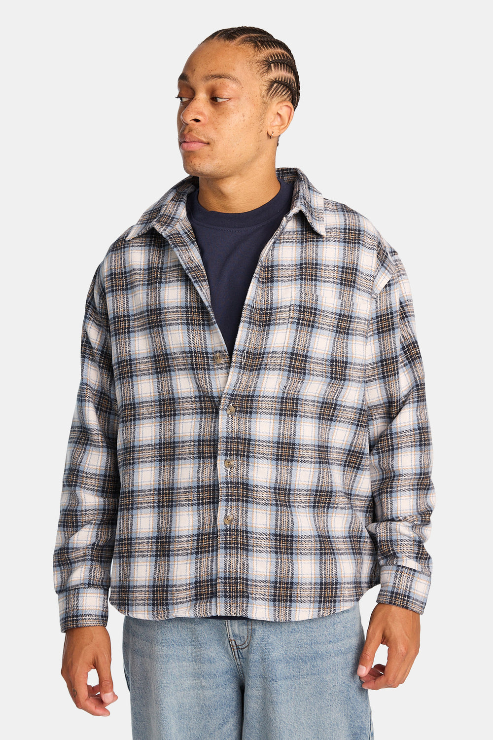Plaid Button-Up Relaxed Shirt Plaid Button-Up Relaxed Shirt