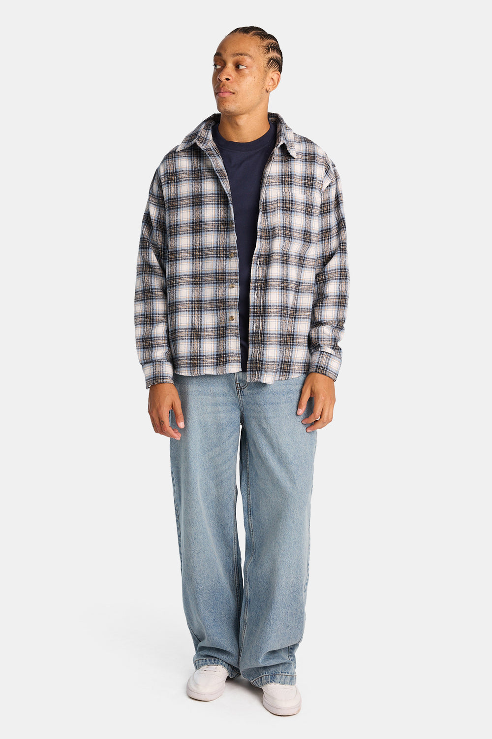 Plaid Button-Up Relaxed Shirt Plaid Button-Up Relaxed Shirt