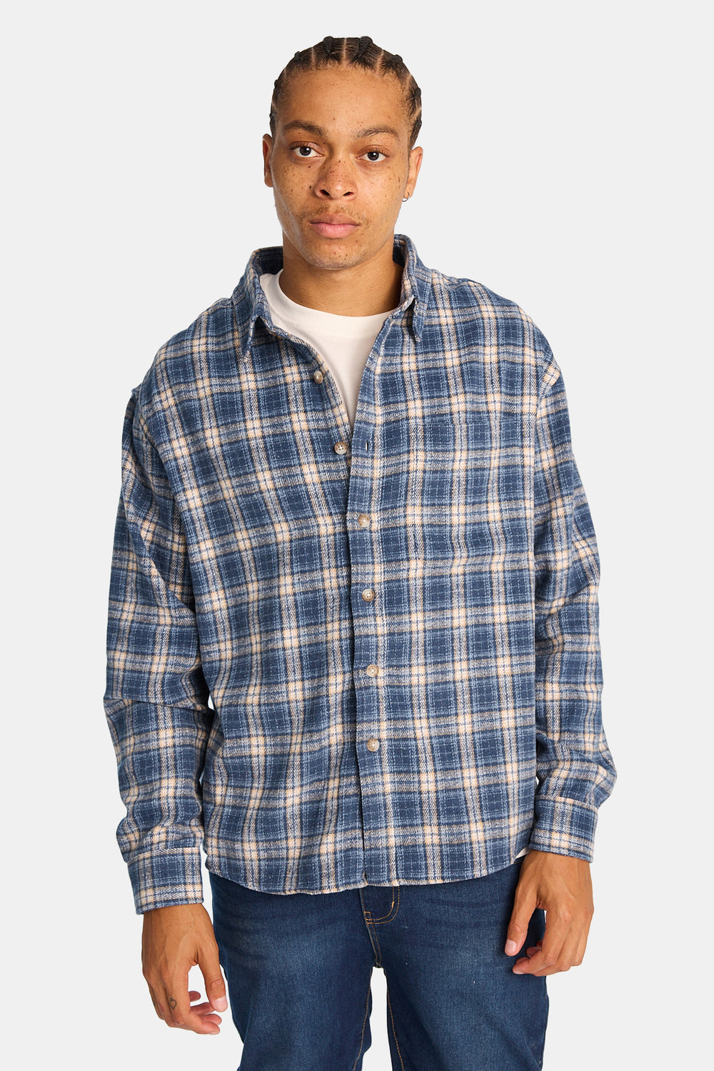 Plaid Button-Up Relaxed Shirt Plaid Button-Up Relaxed Shirt