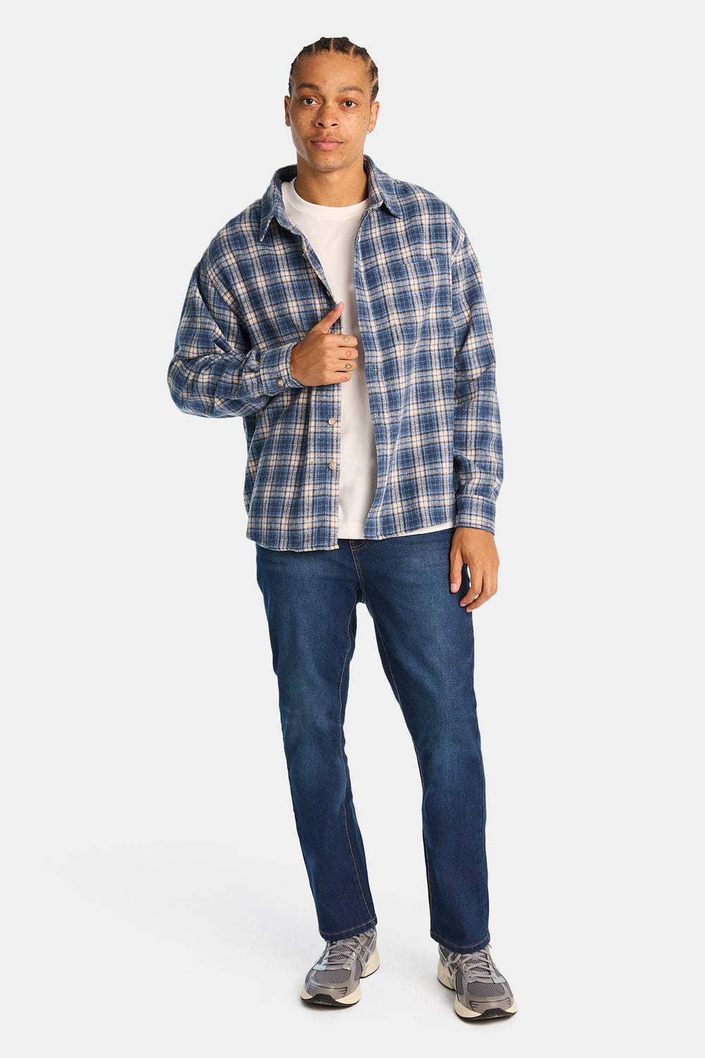 Chemise décontractée à carreaux boutonnée Chemise décontractée à carreaux boutonnée