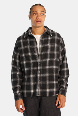 Chemise décontractée à carreaux boutonnée