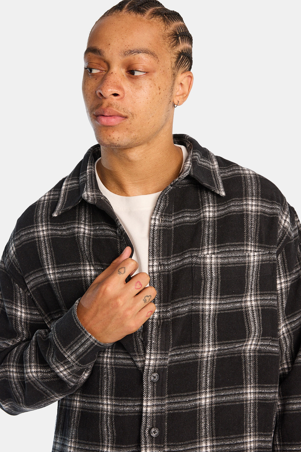 Chemise décontractée à carreaux boutonnée Chemise décontractée à carreaux boutonnée