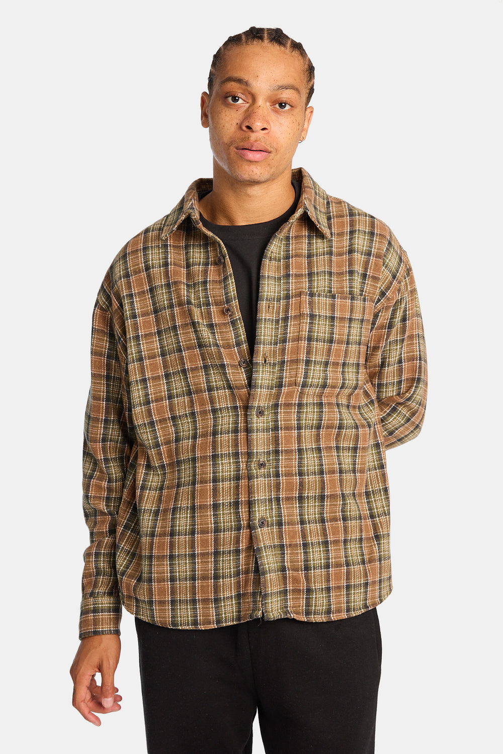 Plaid Button-Up Relaxed Shirt Plaid Button-Up Relaxed Shirt