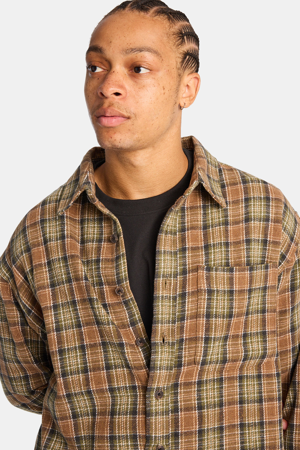 Plaid Button-Up Relaxed Shirt Plaid Button-Up Relaxed Shirt