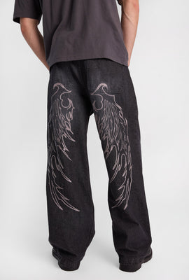 Arsenic Embroidered Ultra-Baggy Jeans