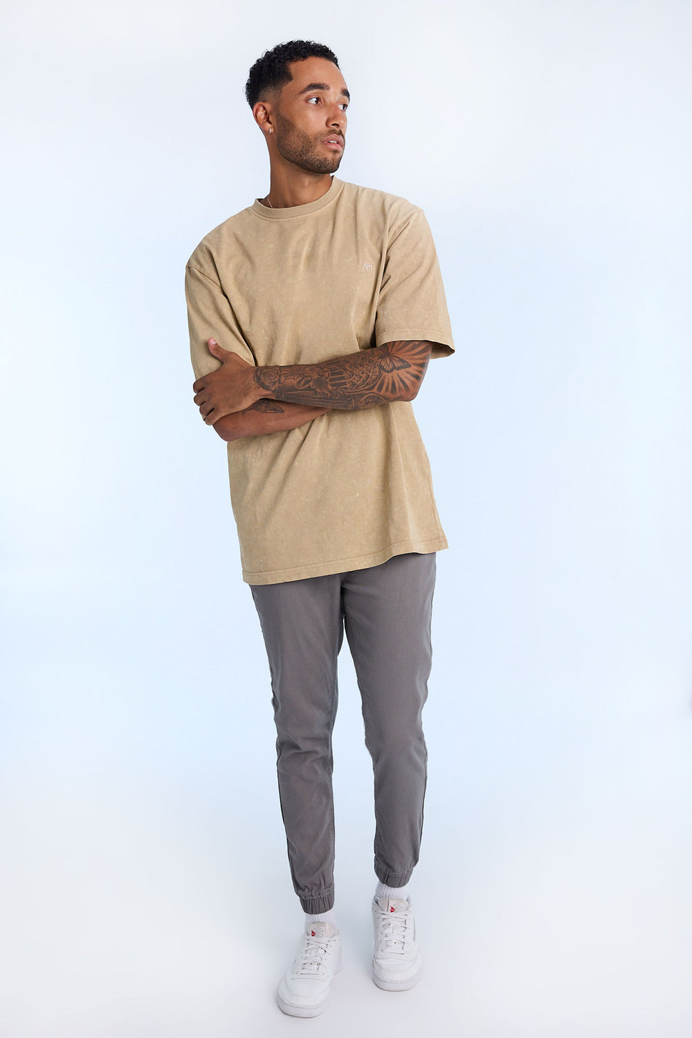 Jogger en sergé coupe slim homme Jogger en sergé coupe slim homme