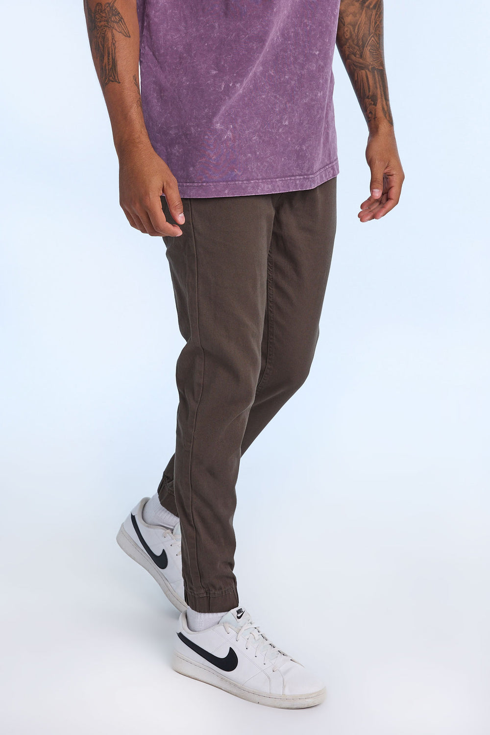 Jogger en sergé coupe slim homme Jogger en sergé coupe slim homme