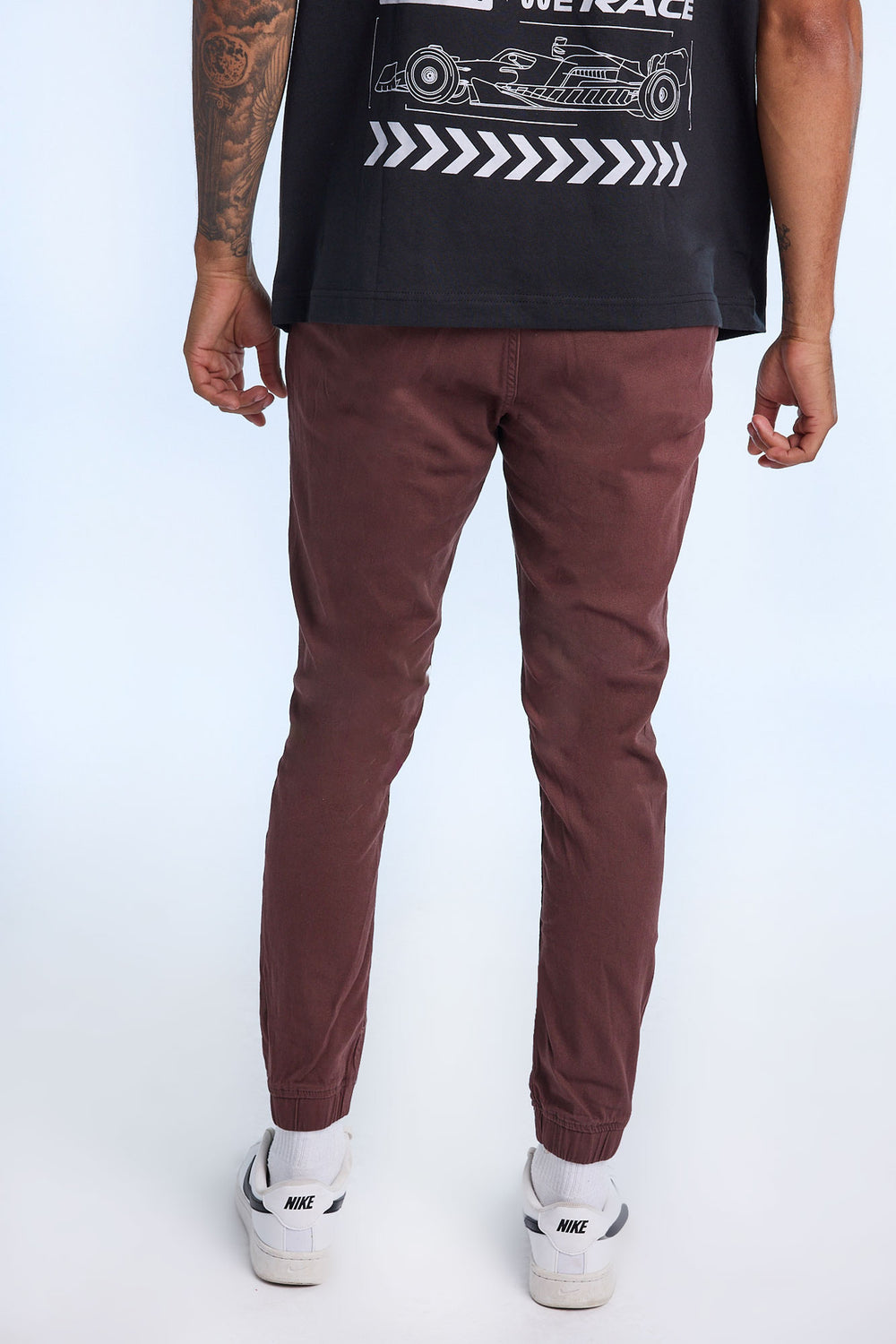 Jogger en sergé coupe slim homme Jogger en sergé coupe slim homme