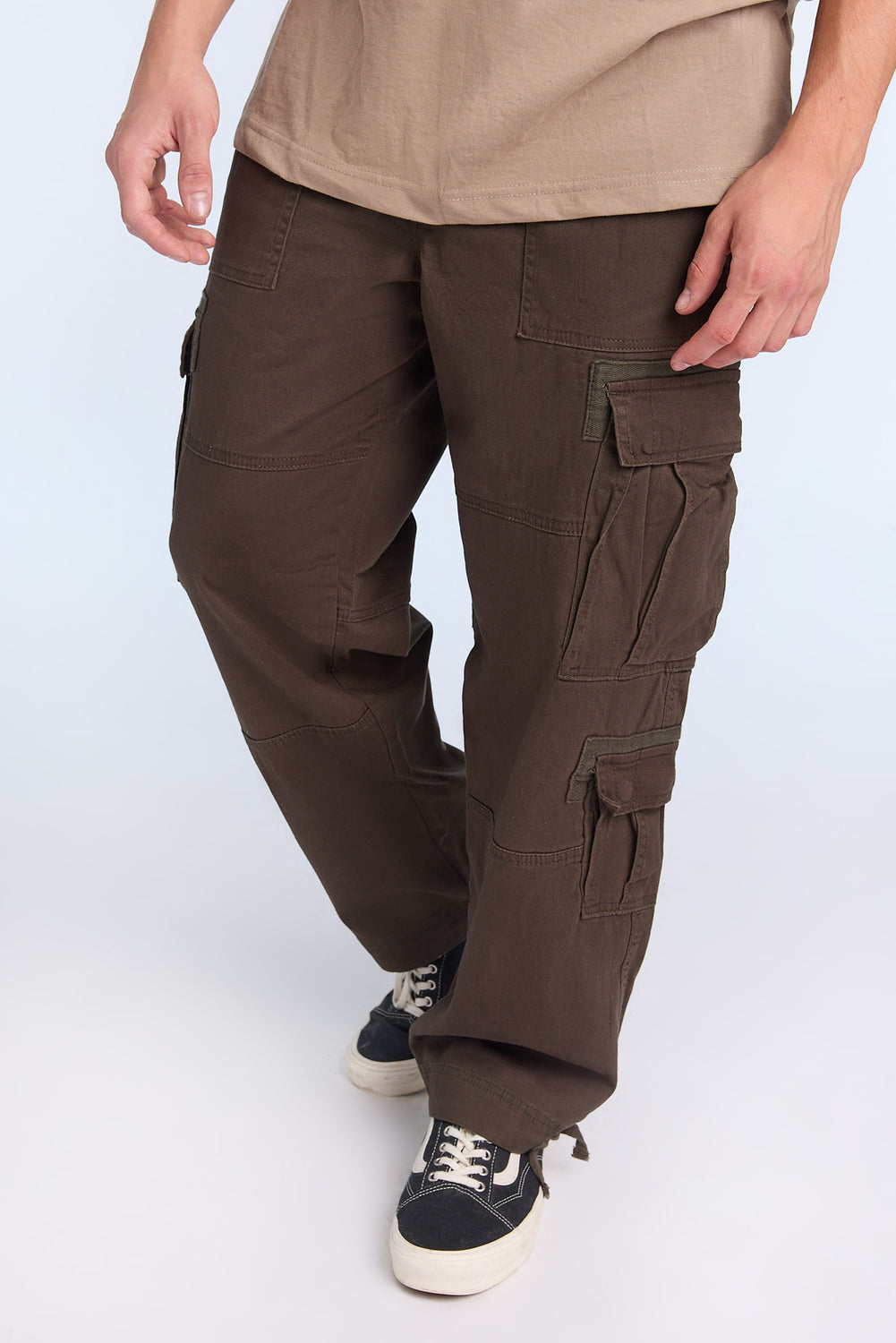 Pantalon cargo en sergé ultra ample homme Pantalon cargo en sergé ultra ample homme