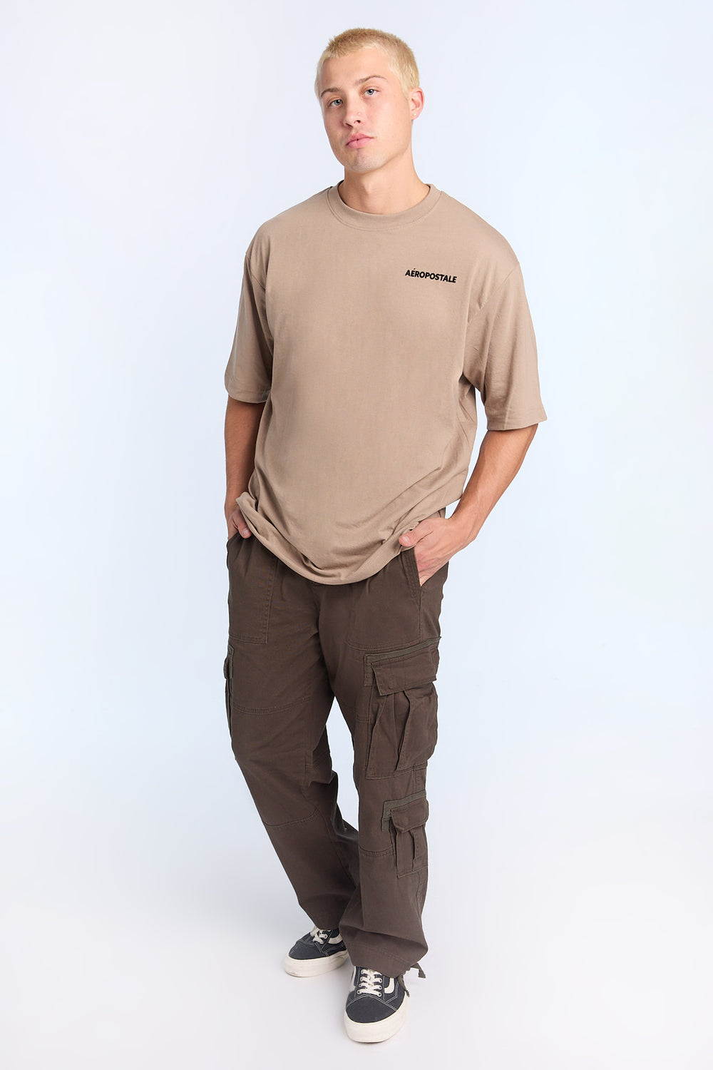 Pantalon cargo en sergé ultra ample homme Pantalon cargo en sergé ultra ample homme