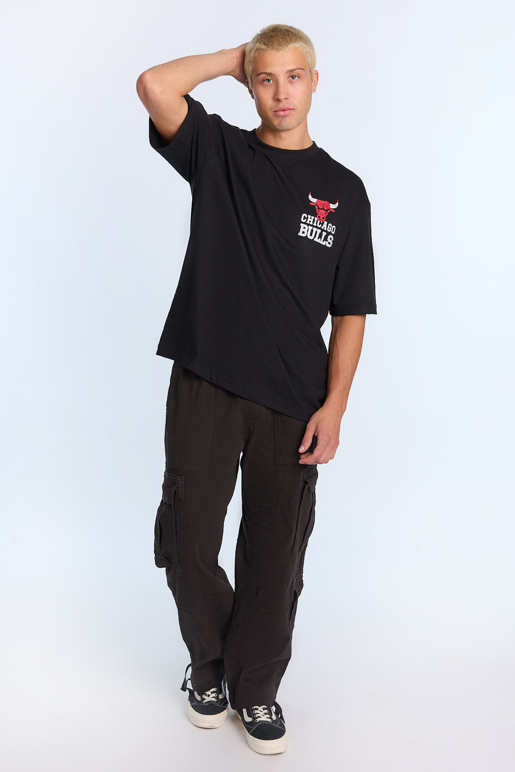 Pantalon cargo en sergé ultra ample homme Pantalon cargo en sergé ultra ample homme