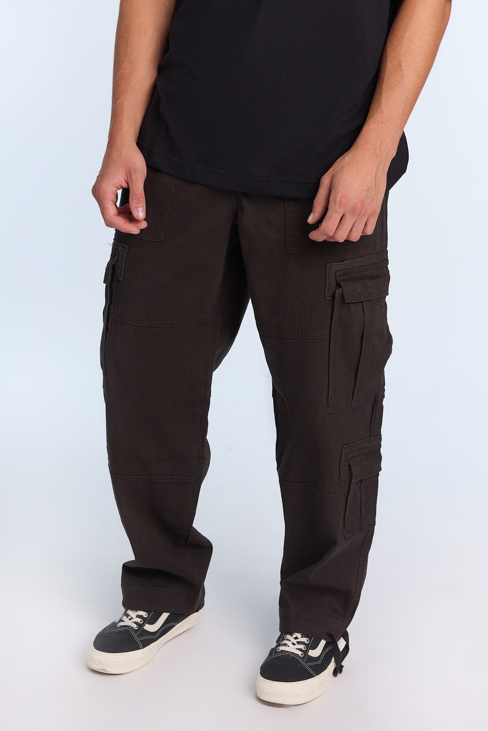 Pantalon cargo en sergé ultra ample homme Pantalon cargo en sergé ultra ample homme