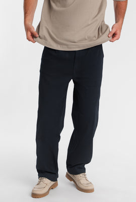 Loose Twill Pleated Pants