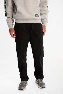 Pantalon cargo ample en sergé brodé