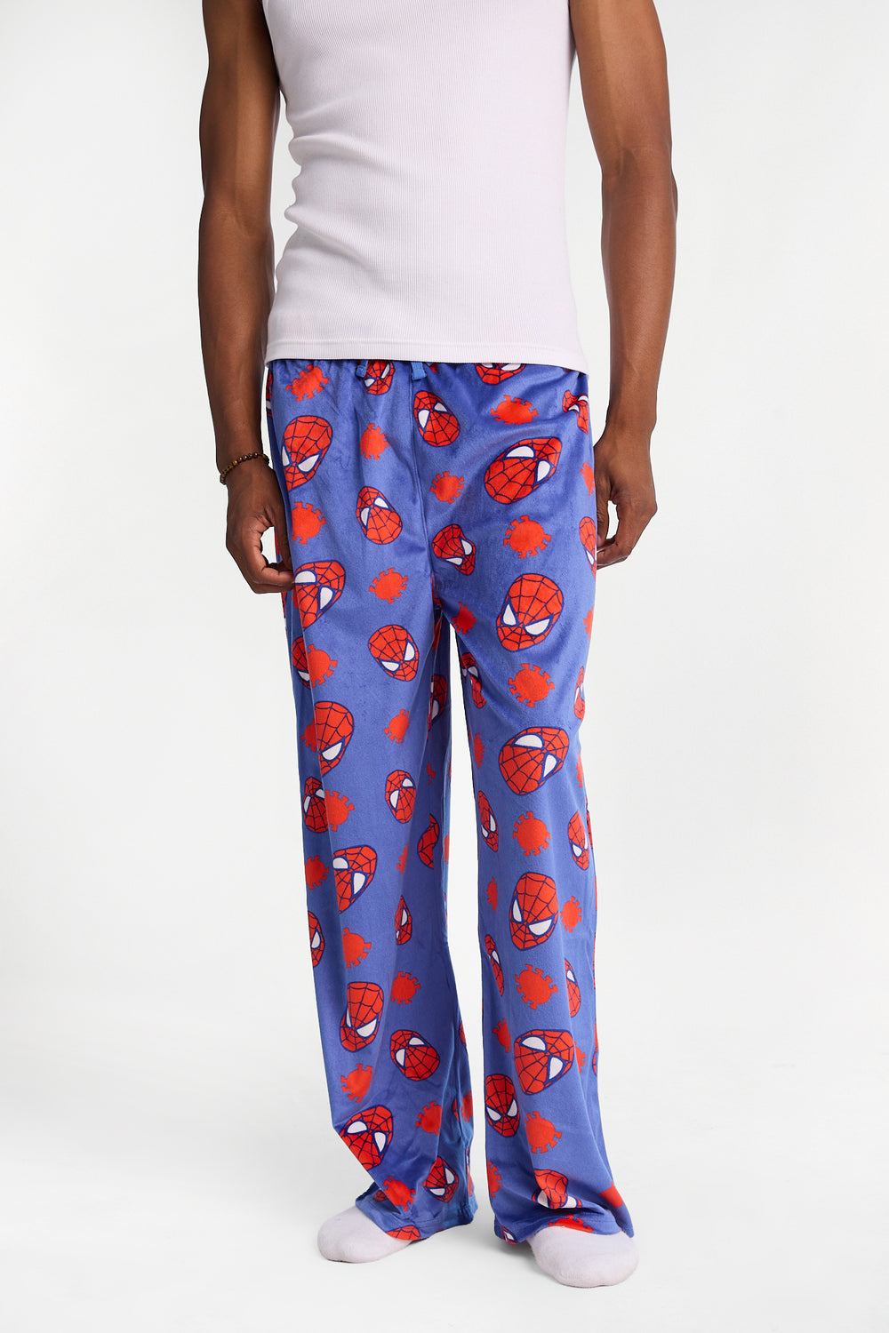Pantalon pyjama en molleton soyeux imprimé Spider-Man Pantalon pyjama en molleton soyeux imprimé Spider-Man