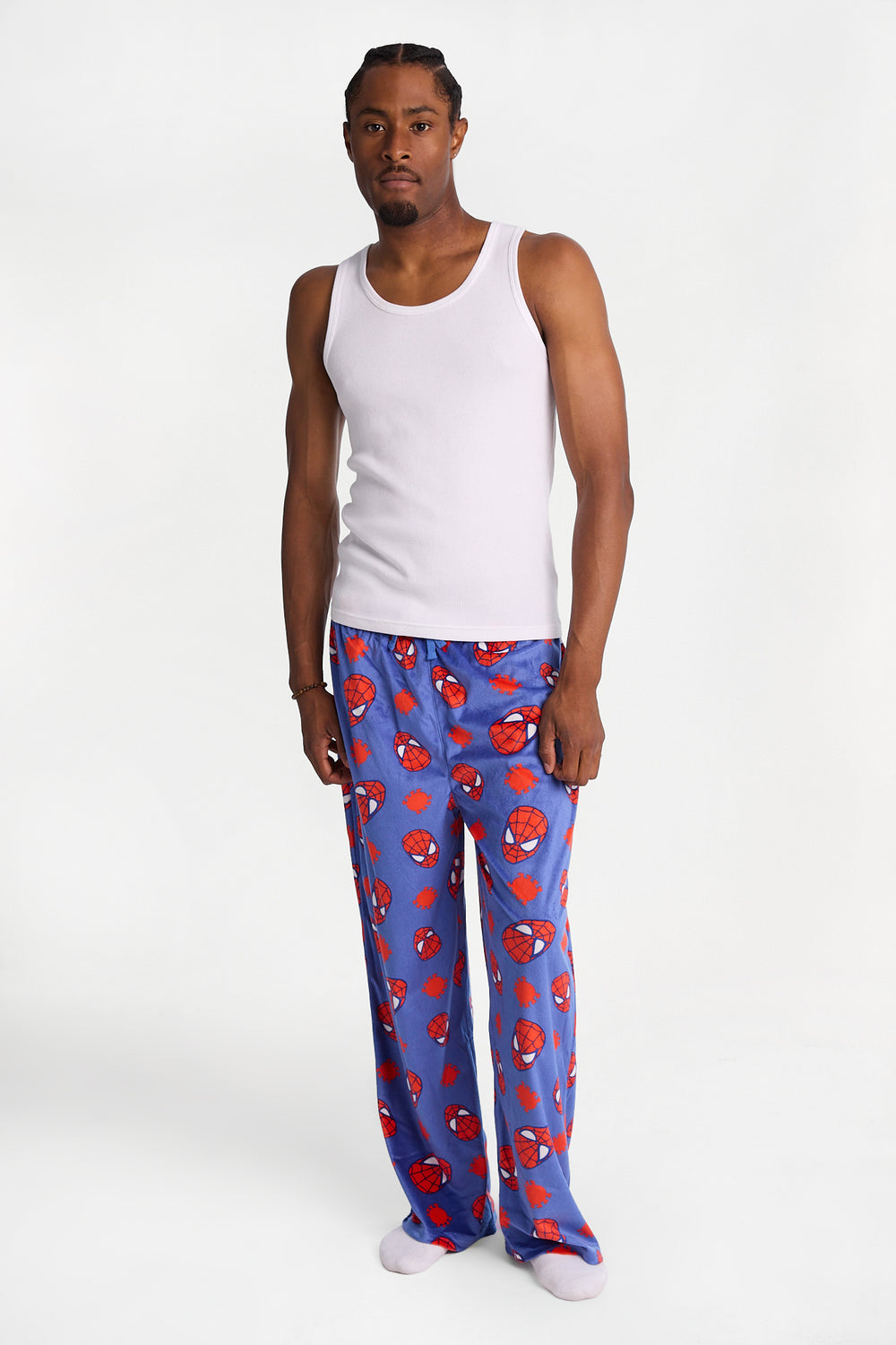 Pantalon pyjama en molleton soyeux imprimé Spider-Man Pantalon pyjama en molleton soyeux imprimé Spider-Man