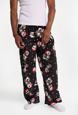 The Nightmare Before Christmas Santa Hat Silky Fleece Pajama Pants