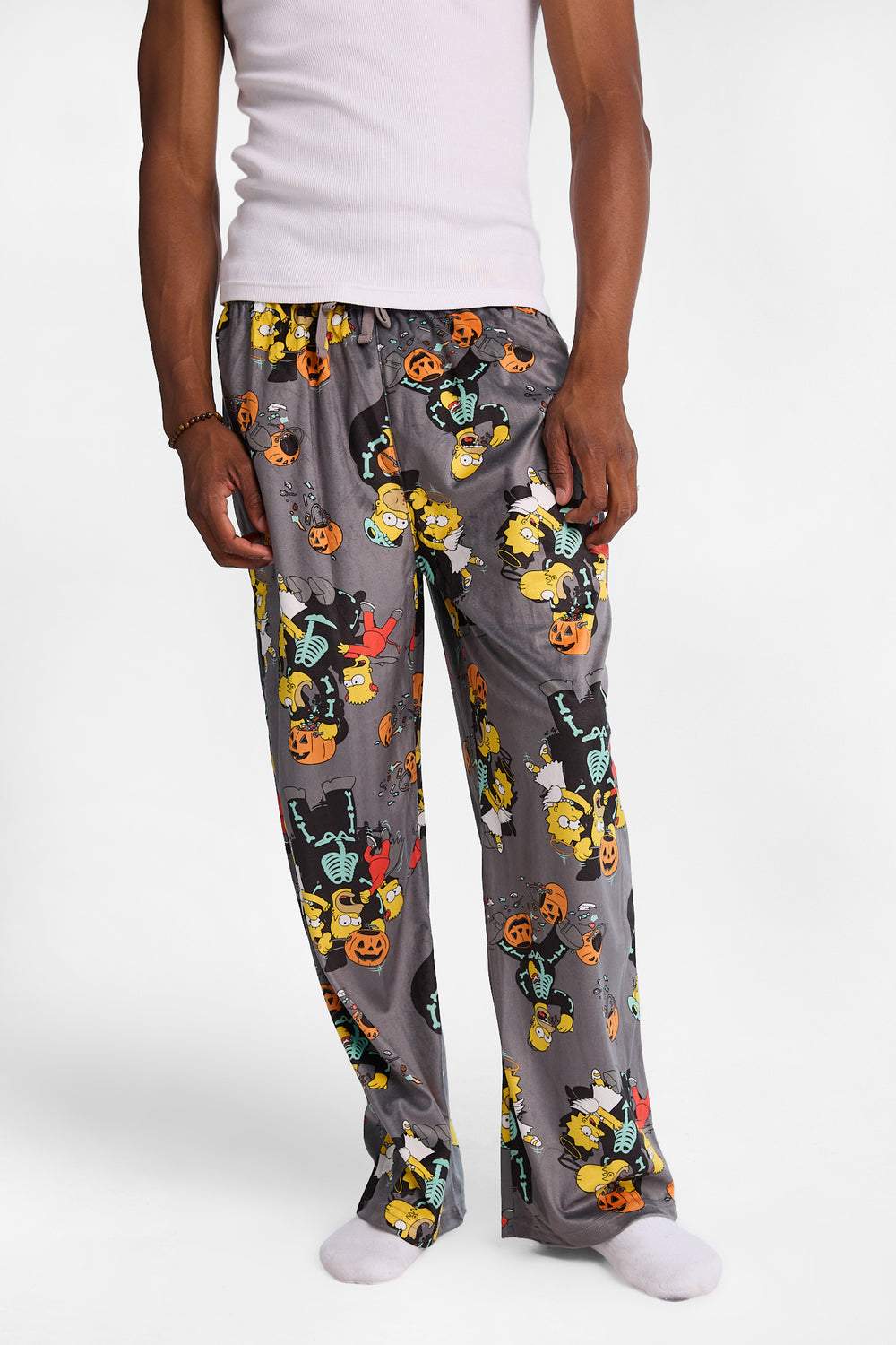 Pantalon pyjama en molleton soyeux imprimé Spooky Simpsons Pantalon pyjama en molleton soyeux imprimé Spooky Simpsons