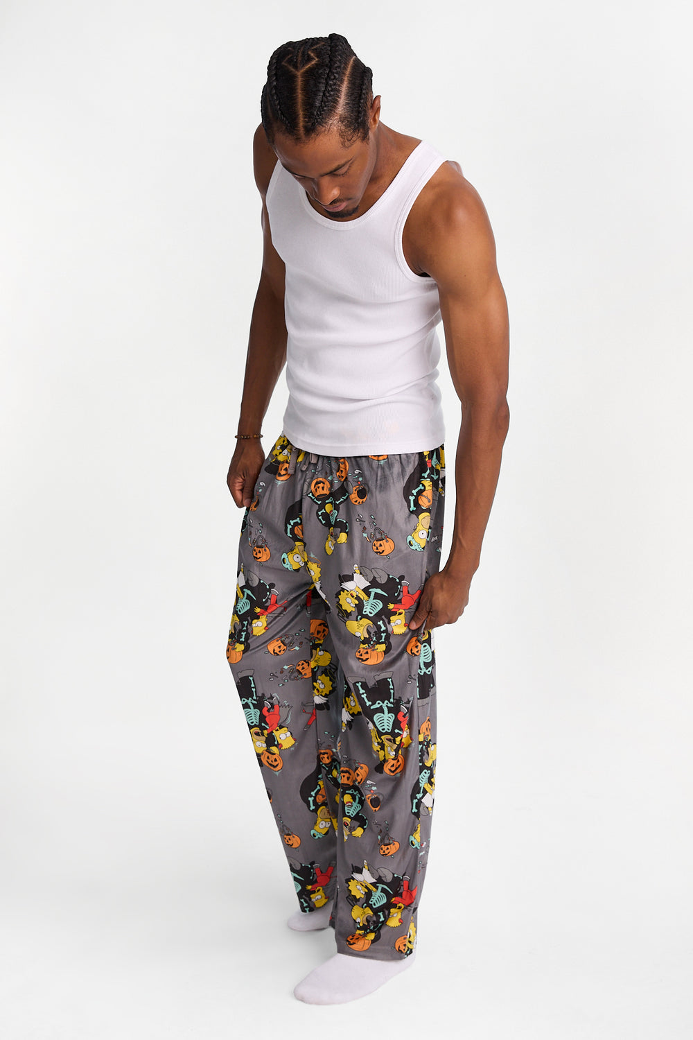Pantalon pyjama en molleton soyeux imprimé Spooky Simpsons Pantalon pyjama en molleton soyeux imprimé Spooky Simpsons
