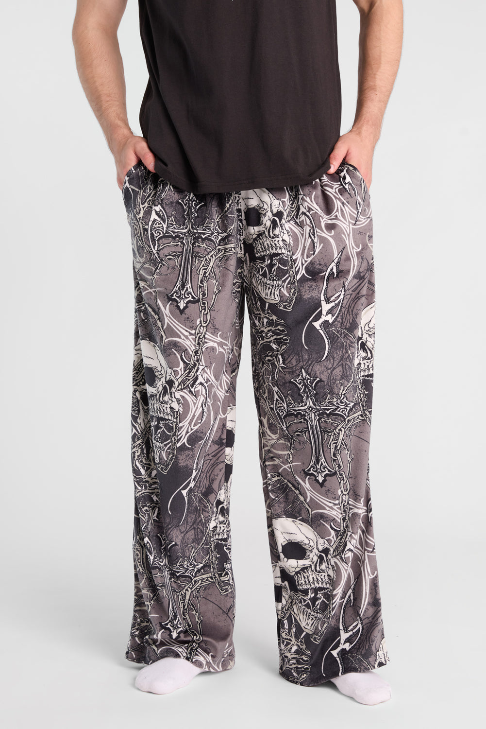 Pantalon de pyjama à imprimé de crânes Arsenic Pantalon de pyjama à imprimé de crânes Arsenic