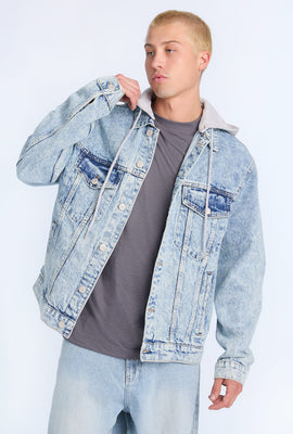 Veste en denim à capuchon homme