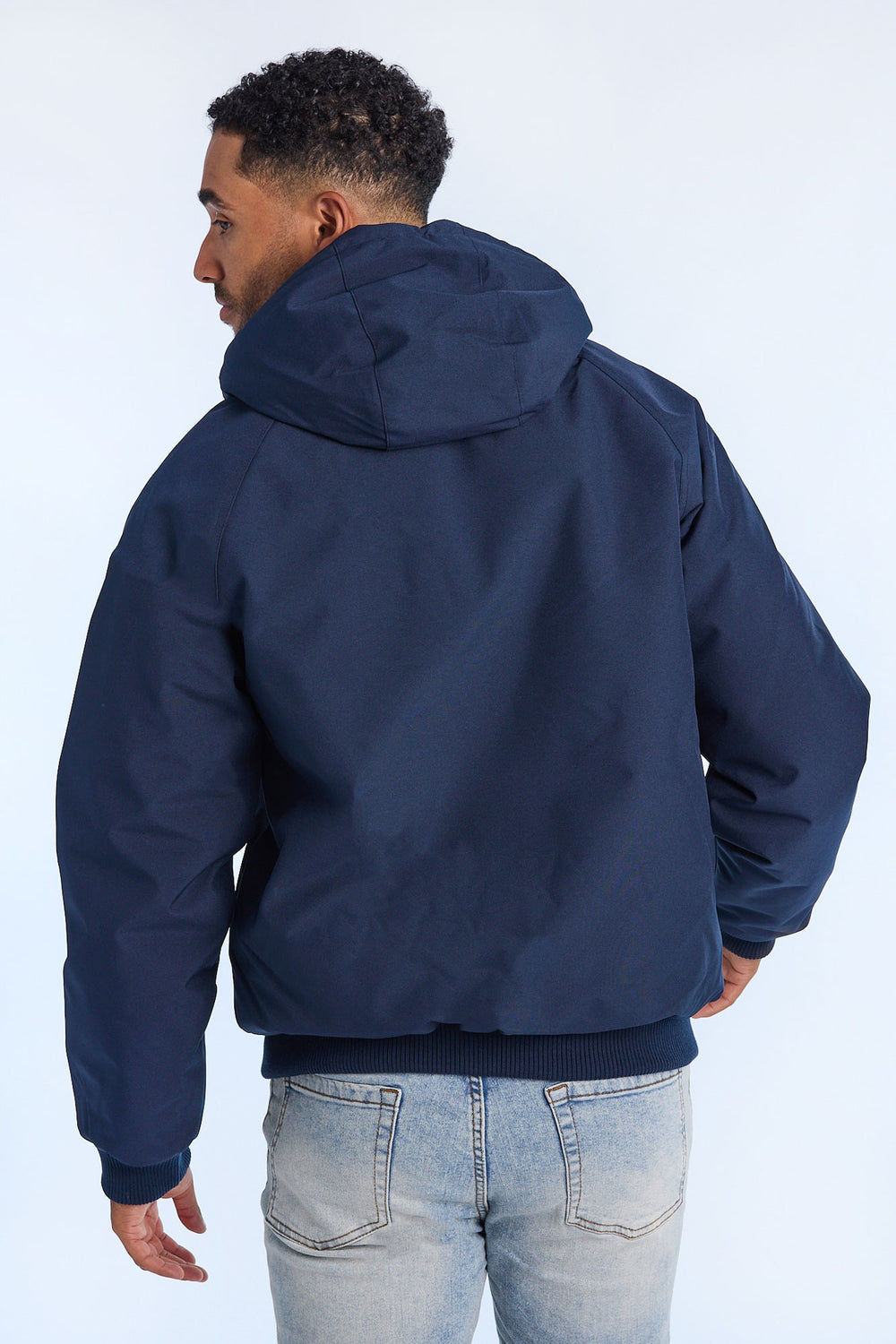 Veste bomber à capuchon et manches raglan homme Veste bomber à capuchon et manches raglan homme