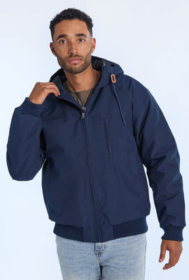 Veste bomber à capuchon et manches raglan homme