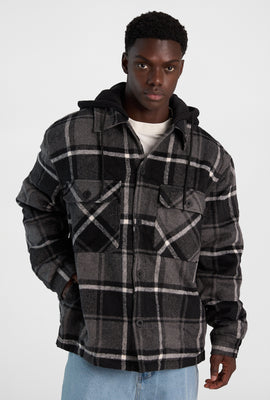 North Western Hooded Flannel Shacket