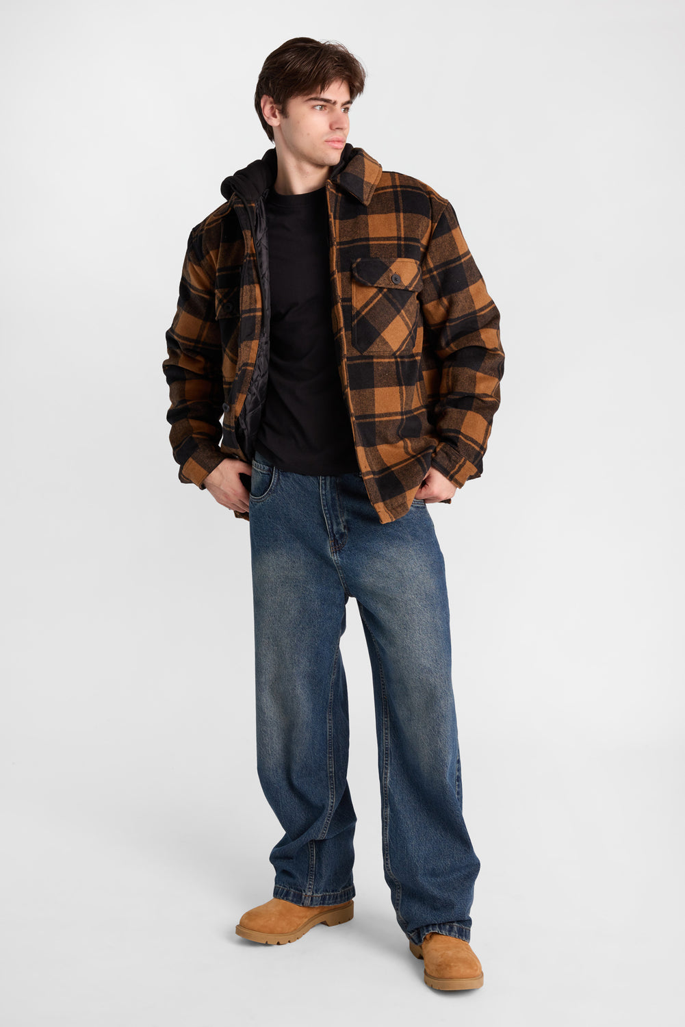 North Western Hooded Flannel Shacket North Western Hooded Flannel Shacket