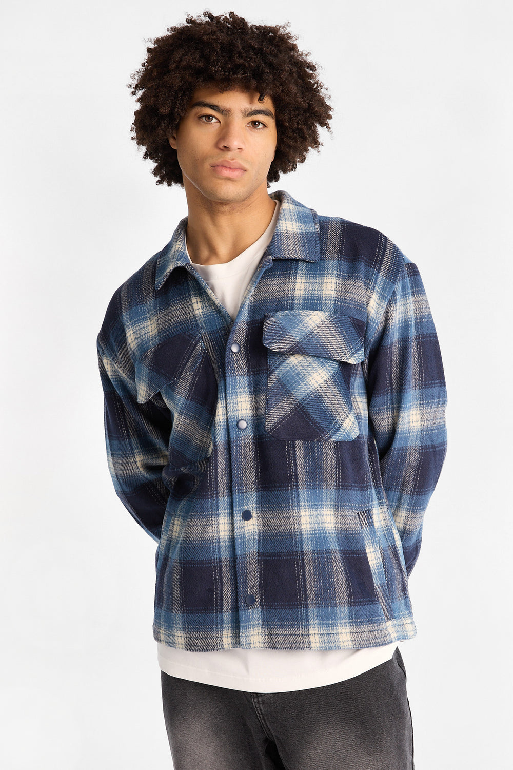 North Western Plaid Button-Up Shacket North Western Plaid Button-Up Shacket