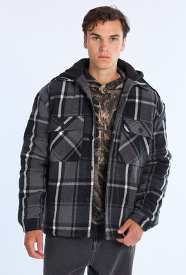 Surchemise à capuchon en flanelle doublée homme