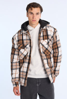 Surchemise à capuchon en flanelle doublée homme