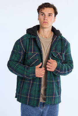 Surchemise à capuchon en flanelle doublée homme
