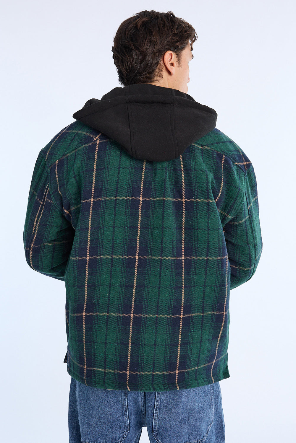 Surchemise à capuchon en flanelle doublée homme Surchemise à capuchon en flanelle doublée homme