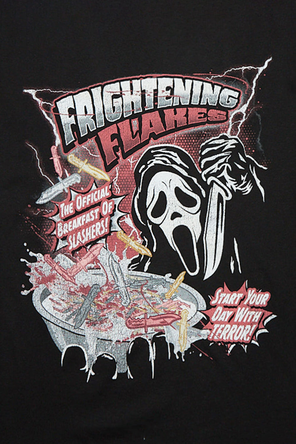 T-shirt surdimensionné imprimé graphique Ghostface Frightening Flakes Cereal T-shirt surdimensionné imprimé graphique Ghostface Frightening Flakes Cereal