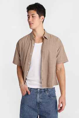 Chemise boutonnée courte à carreaux