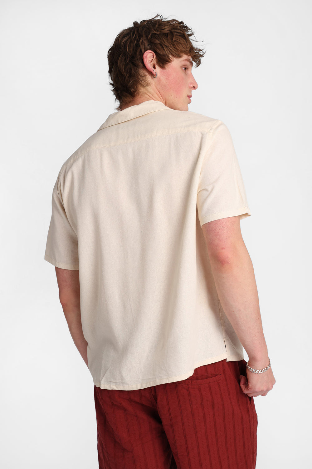 Floral Embroidered Linen-Blend Button-Up Shirt Floral Embroidered Linen-Blend Button-Up Shirt