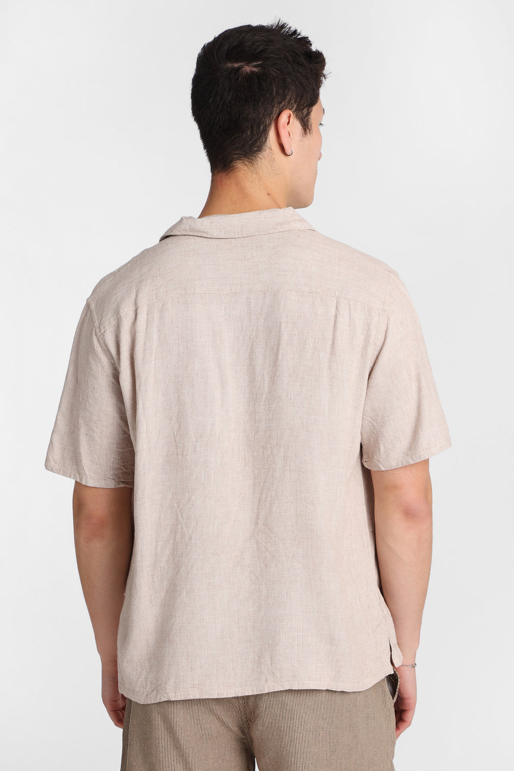 Linen-Blend Short Sleeve Button-Up Shirt Linen-Blend Short Sleeve Button-Up Shirt