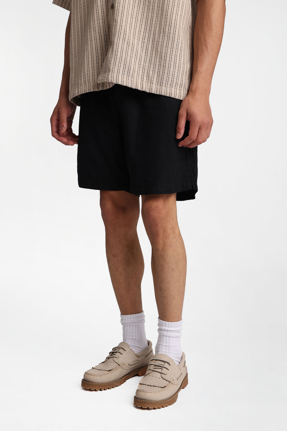 Short texturé en mélange de lin Short texturé en mélange de lin