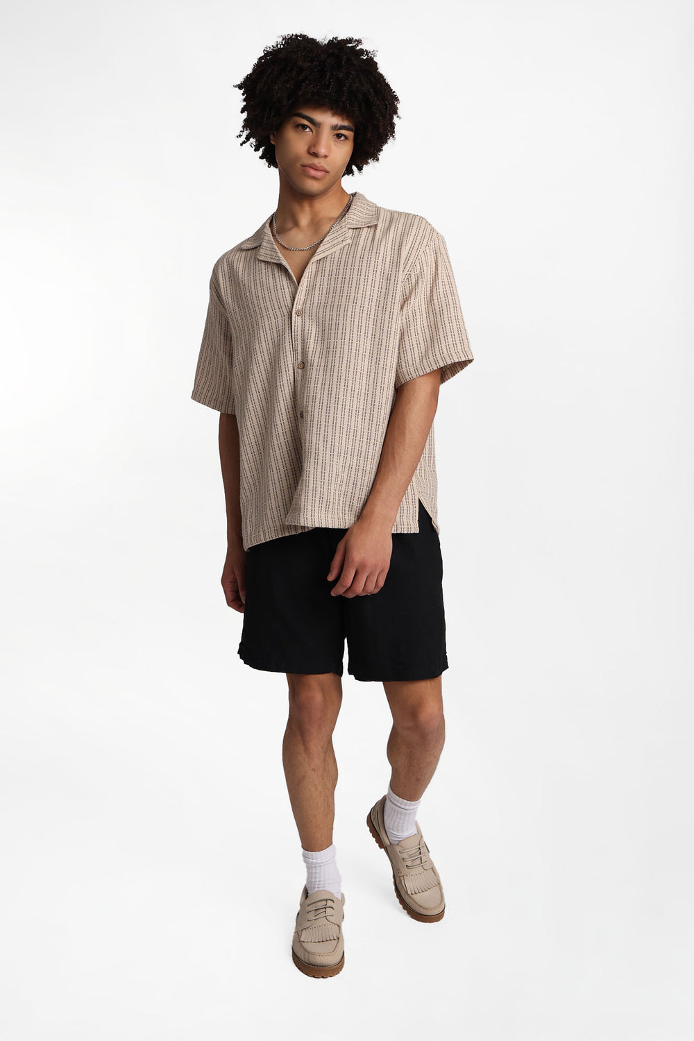 Short texturé en mélange de lin Short texturé en mélange de lin