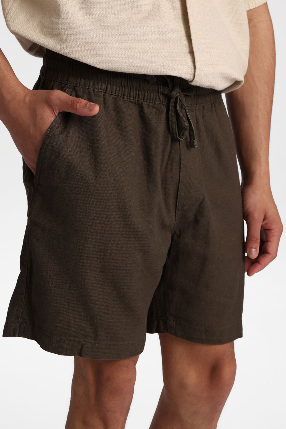 Short texturé en mélange de lin Short texturé en mélange de lin