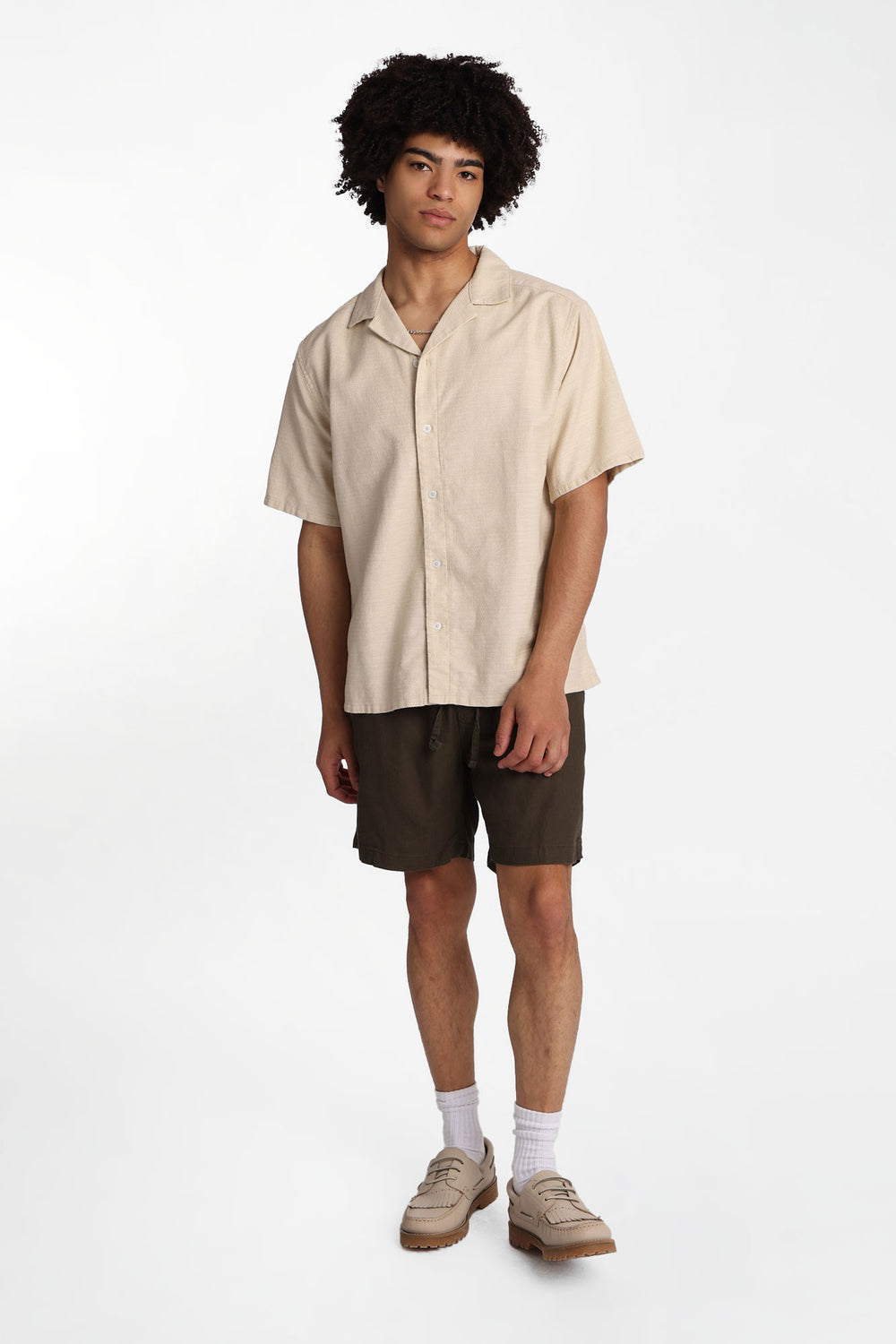 Short texturé en mélange de lin Short texturé en mélange de lin